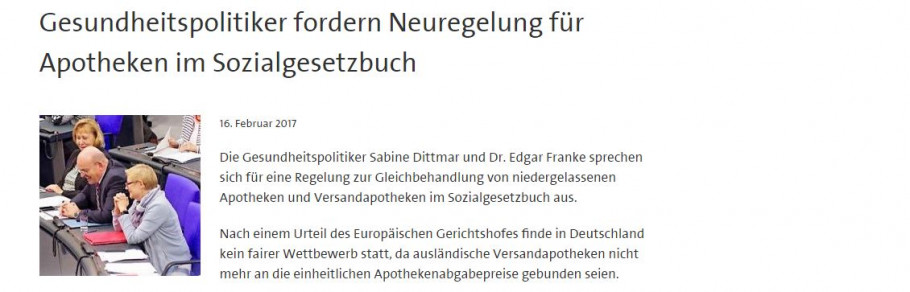 RX-Versandverbotsdiskussion: Vorschlag SGB V liegt auf dem Tisch