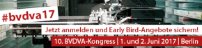 Noch bis 31.12. Early Bird für 10. BVDVA-Kongress 2017 sichern