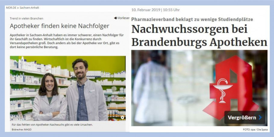 dpa und mdr berichten über Nachwuchssorgen in Apotheken